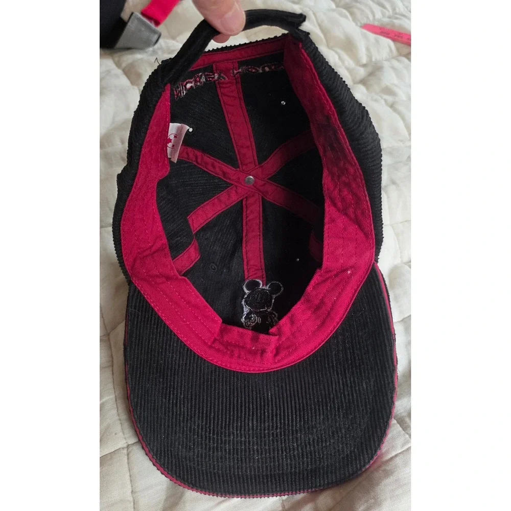 Disney Store Baseball Cap Unisex OS Black Patch Mickey Mouse Corduroy Hat